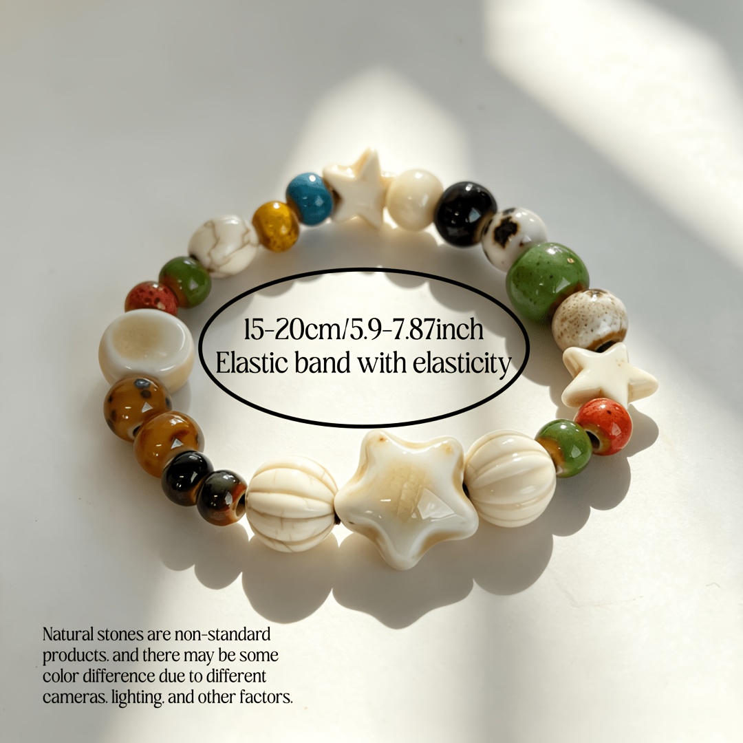 Handmade Glazed Ceramic Men's Multi-Faux Bracelet